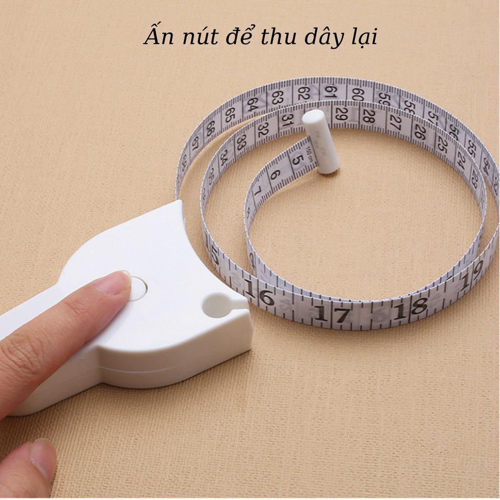 Thước dây mini đo chu vi tự động đo eo, đo mông, bụng, đùi. Thước cuộn đo chu vi
