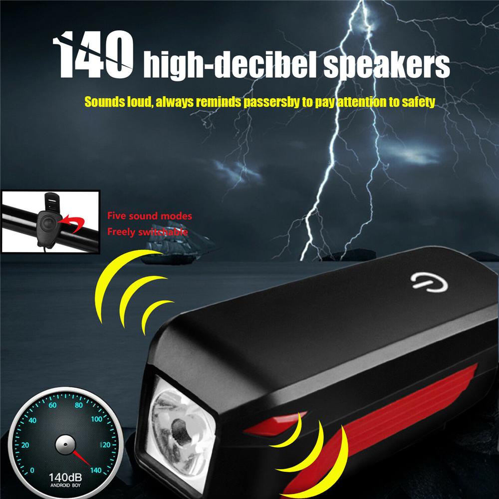 Đèn Chiếu Sáng Xe Đạp Sạc USB Kèm Còi Xe Tiện Dụng