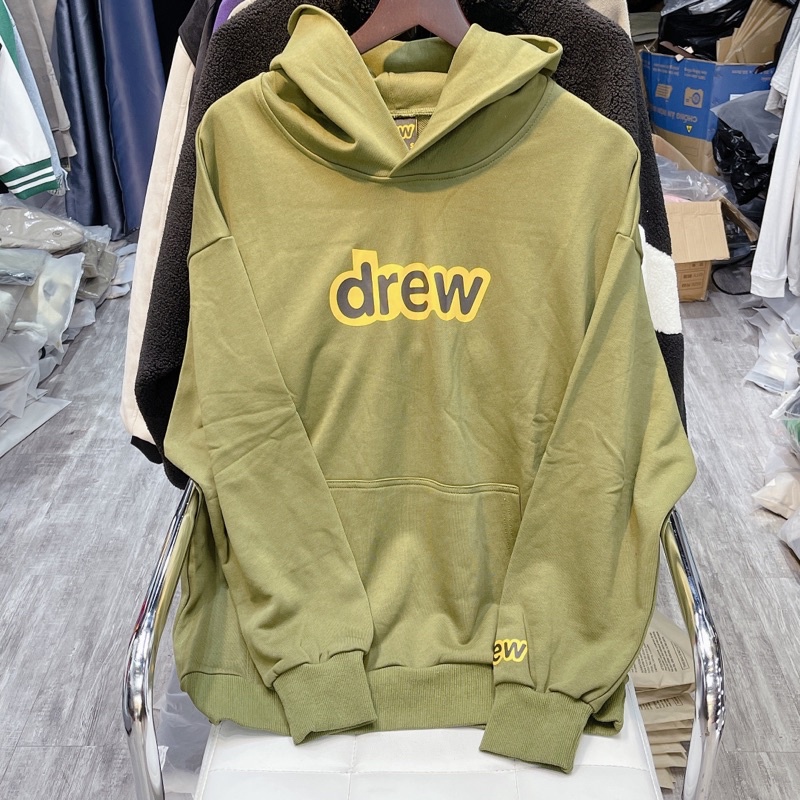 ⚡️[NỈ DA CÁ] - Áo hoodie Drew House Secret Logo Olive Nỉ Da Cá, áo hoodie justin bieber