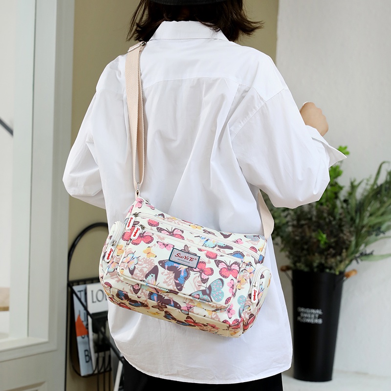 Túi Đeo Vai Bằng Vải In Họa Tiết Nhiều Màu Sắc Phong Cách Mới Cho Nữ
