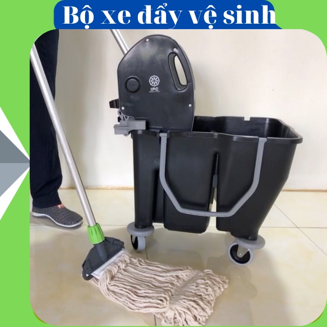 Bộ lau sàn 30 lít 2 ngăn đa năng cao cấp IPC Italy chuyên vệ sinh công nghiệp