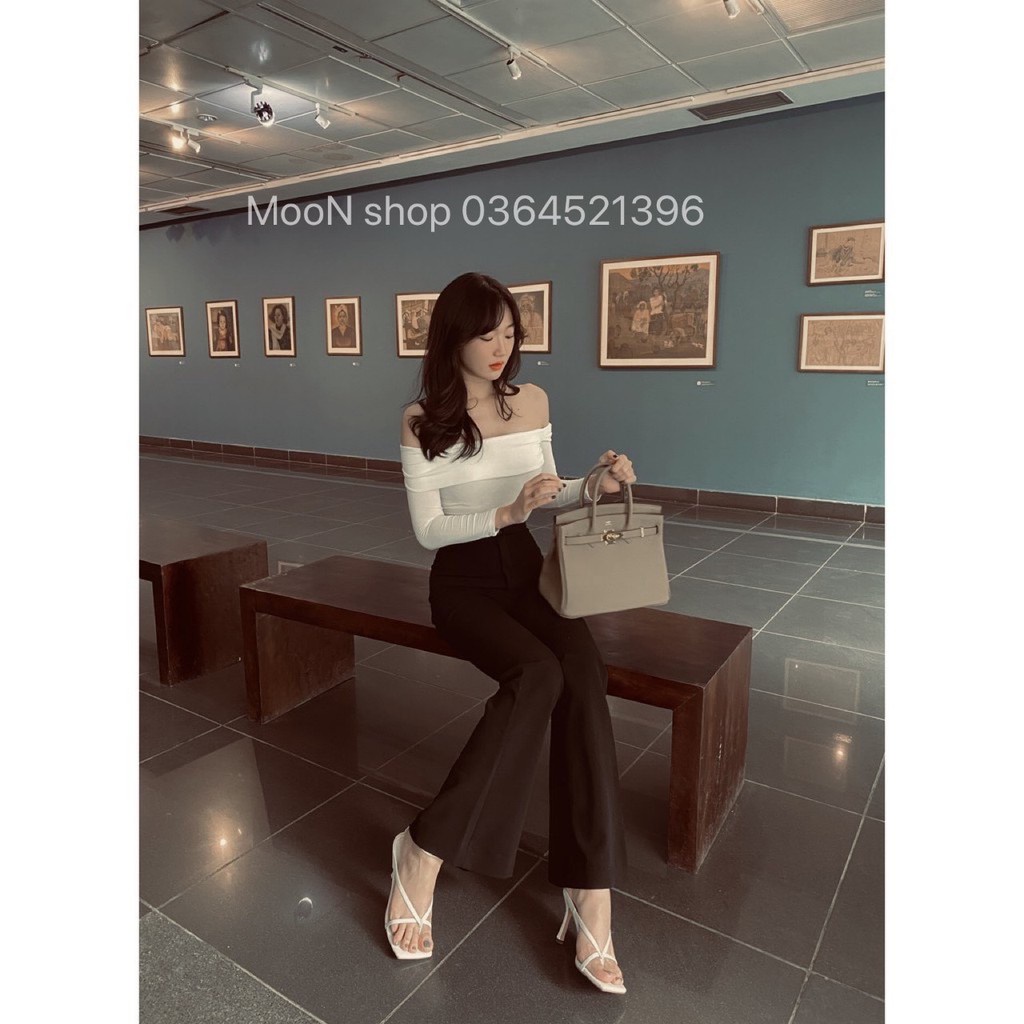 Quần Tây Nữ Ống Loe Lưng Cao /Dáng dài/ Chất UMI SỊN Co Giãn 4 chiều -SANG CHẢNHTôn Dáng