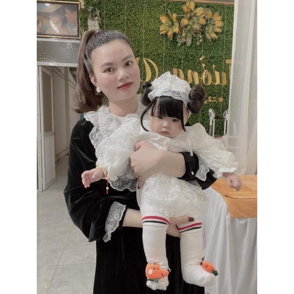 Váy đầy tháng Váy công chúa ren trắng sang xịn mịn cho bé gái