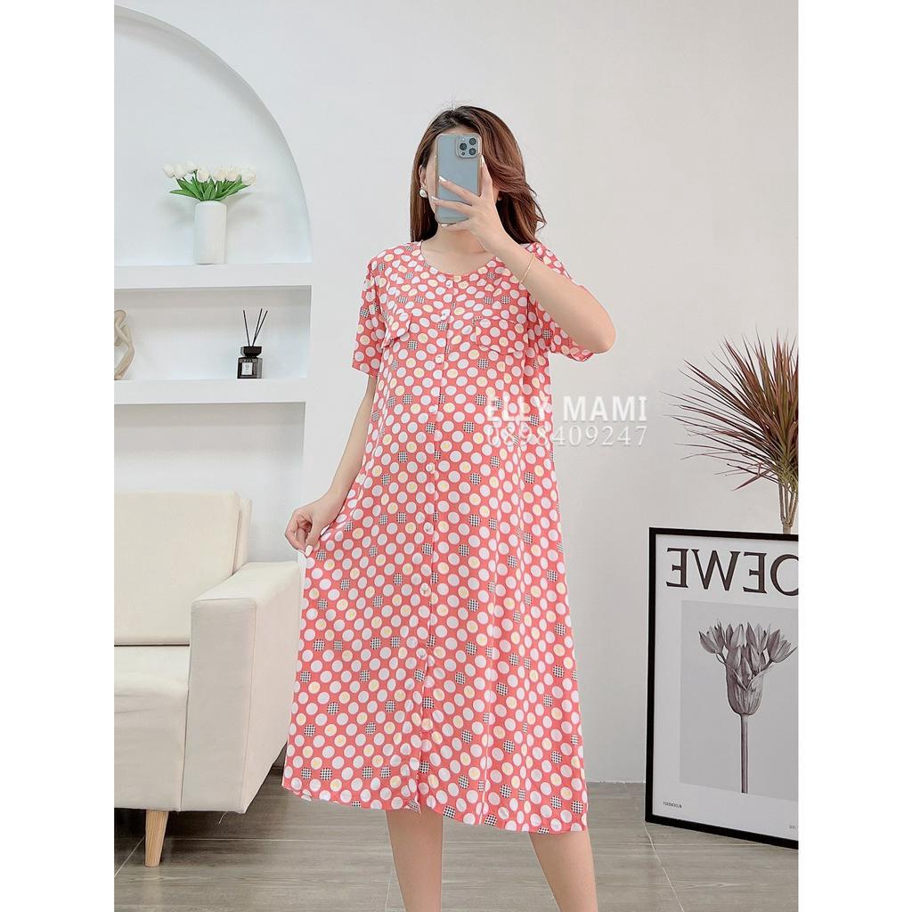 ( 40kg - 75kg )[ Cúc Mở Bé Ti ] Đầm Bầu , Suông Tole Lanh , Tôn 2 Da Thái Nhiều Màu Tay Ngắn Siêu Mát Nhẹ Tênh
