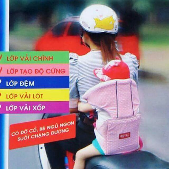 Đai xe máy đỡ cổ bé