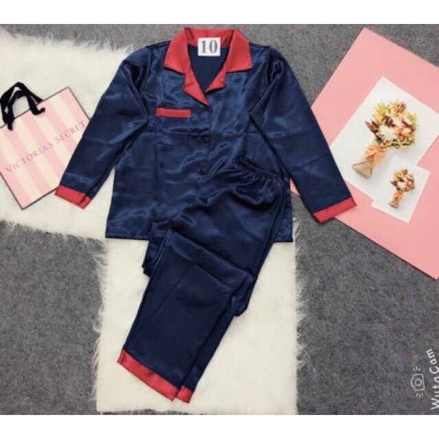 đồ bộ pijama nữ chất phi lụa mờ mặc nhà siêu xinh M879