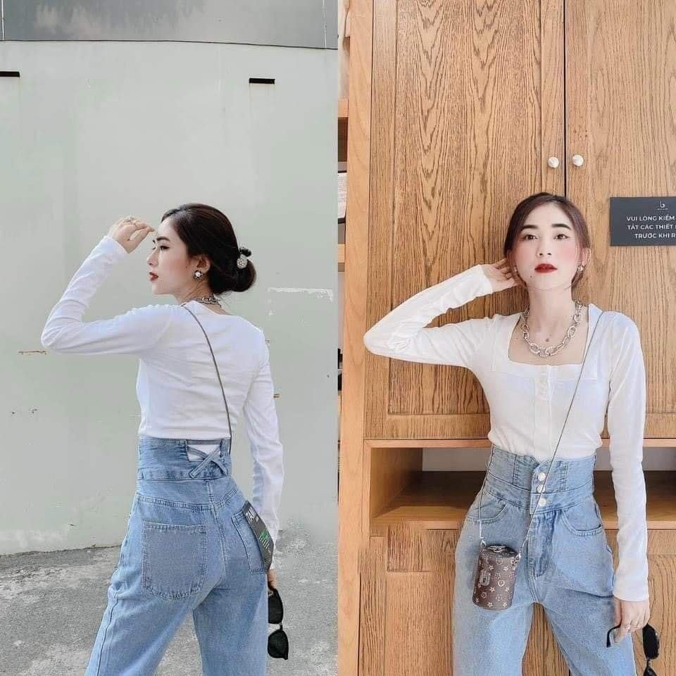 Quần bò nữ quần baggy cạp cao 3 khóa tôn dáng F27 | BigBuy360 - bigbuy360.vn