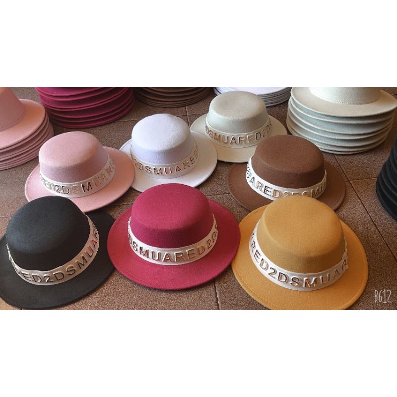 Mũ dạ cao cấp vành nhỏ đai chữ vàng nổi sang chảnh