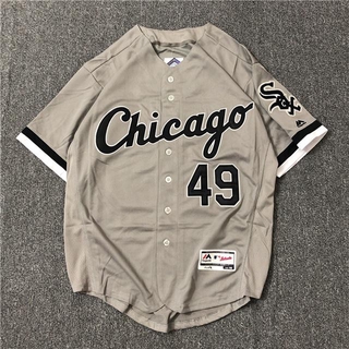 Mlb Bóng Chày Mỹ Bóng Chày Nửa Tay Cardigan hiphop Jersey Hip-Hop Thể Thao Hip-Hop Plus Kích Thước Bông Tai Kẹp Nước Ngoài Hợp Thời Trang