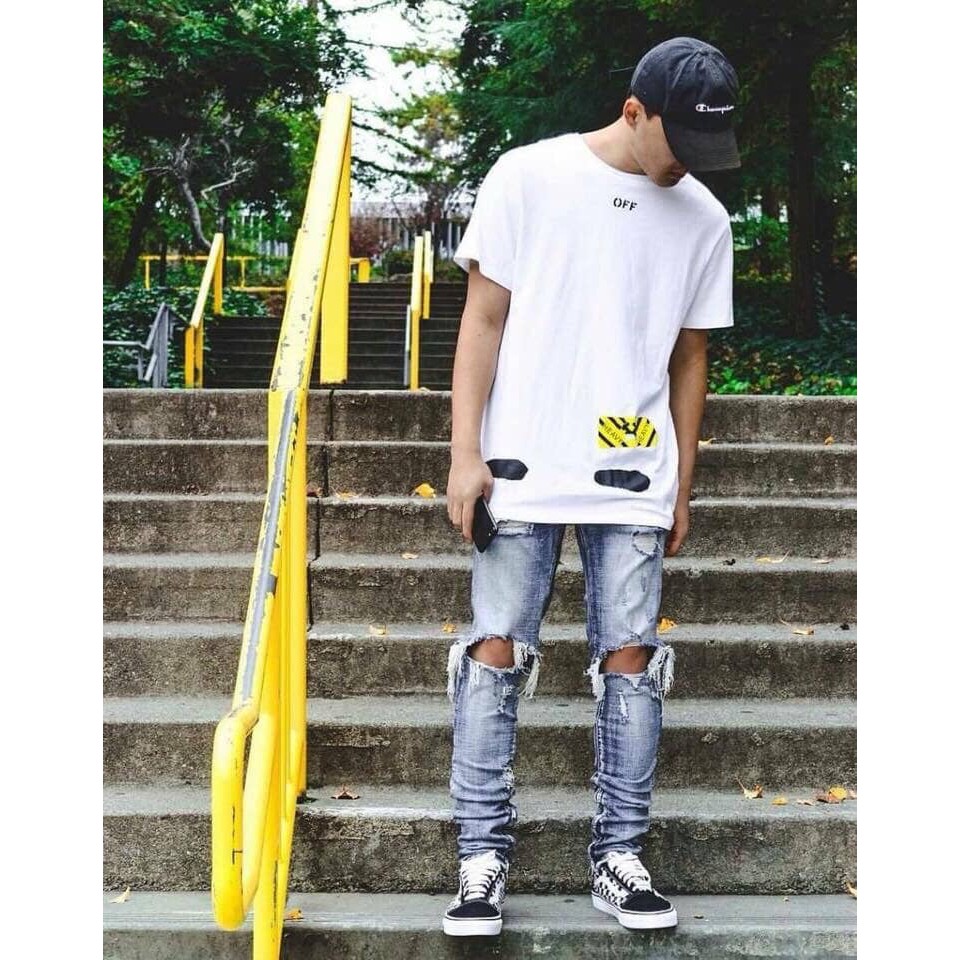 Áo thun oversize unisex O.W trắng đen form rộng tay lỡ streetwear dành cho nam nữ 2020 | BigBuy360 - bigbuy360.vn