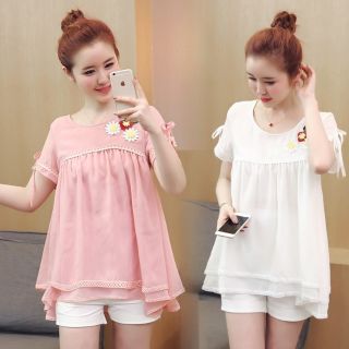 Sét bộ đồ bầu voan nữ tính thời trang