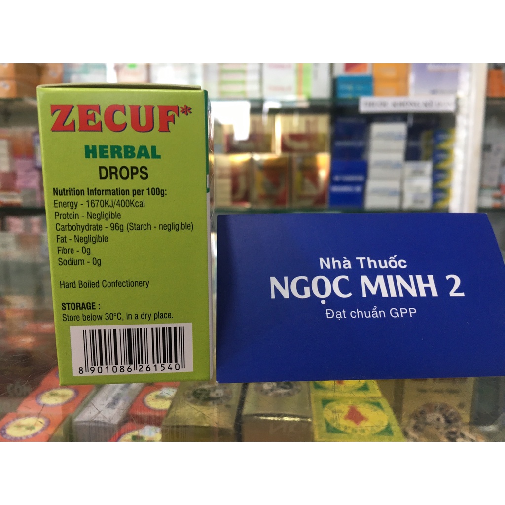 ✅ [Chính Hãng] Viên Ngậm Zecuf Herbal hộp (20 viên) vĩ 4 viên Drops sugar free (Herbal)
