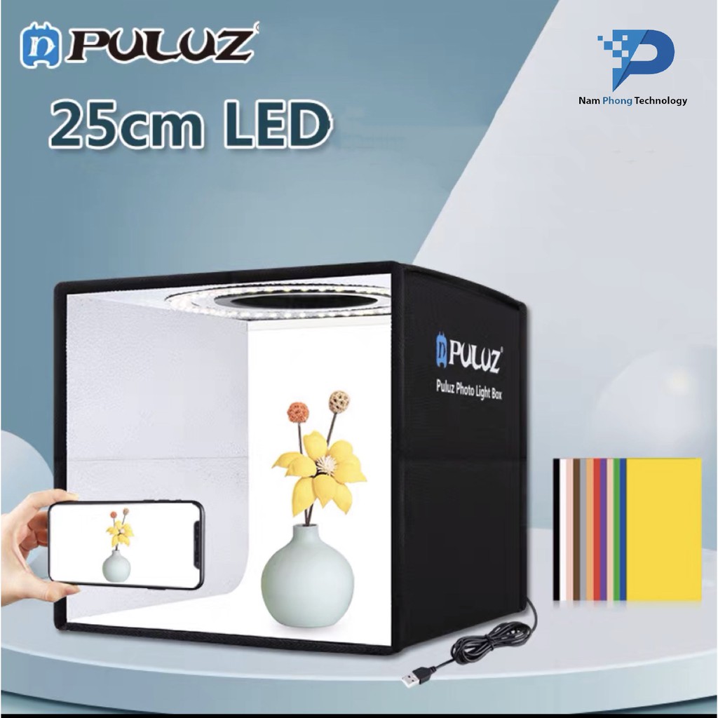 Hộp Chụp Ảnh Sản Phẩm PULUZ Size 25*25cm - Thiết Bị Ánh Sáng Phòng Chụp - Bảo Hành Chính Hãng - NAMPHONG TECHNOLOGY