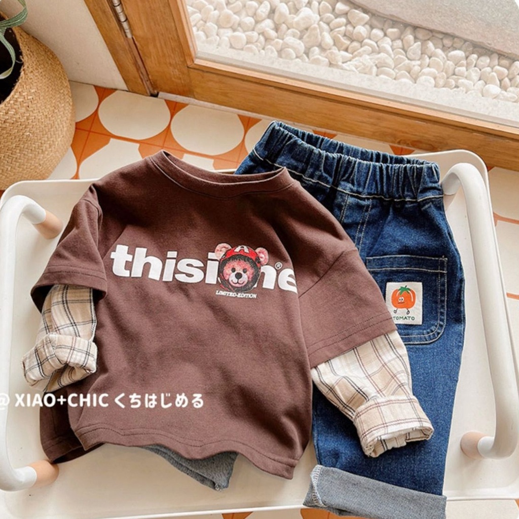 Áo Thun Dài Tay Giả Hai Lớp Thiết Kế Mỏng Thời Trang Xuân Thu Mới Dành Cho Bé Trai