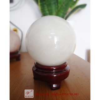 Quả cầu phong thủy đá thạch anh trắng tự nhiên 9cm