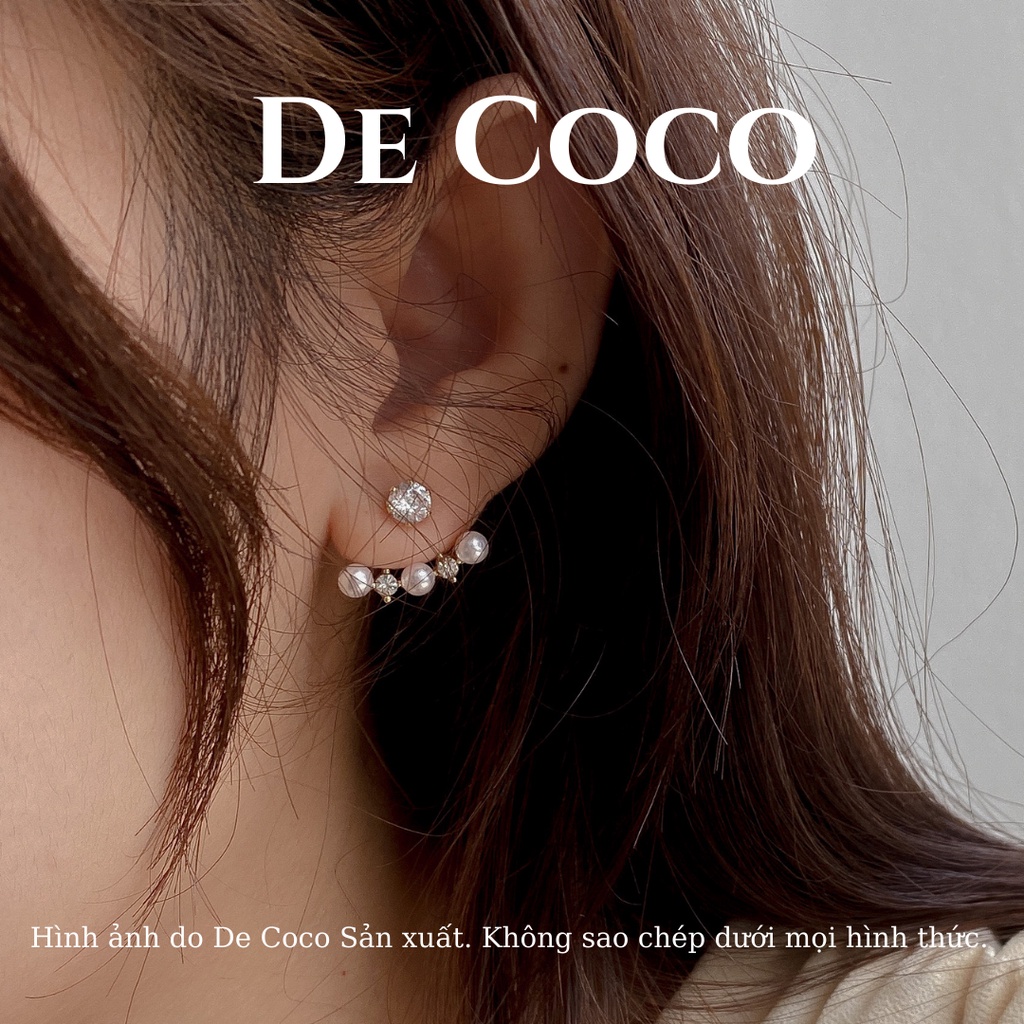 Khuyên tai bạc 925 hạt trai vầng trăng decoco.accessories