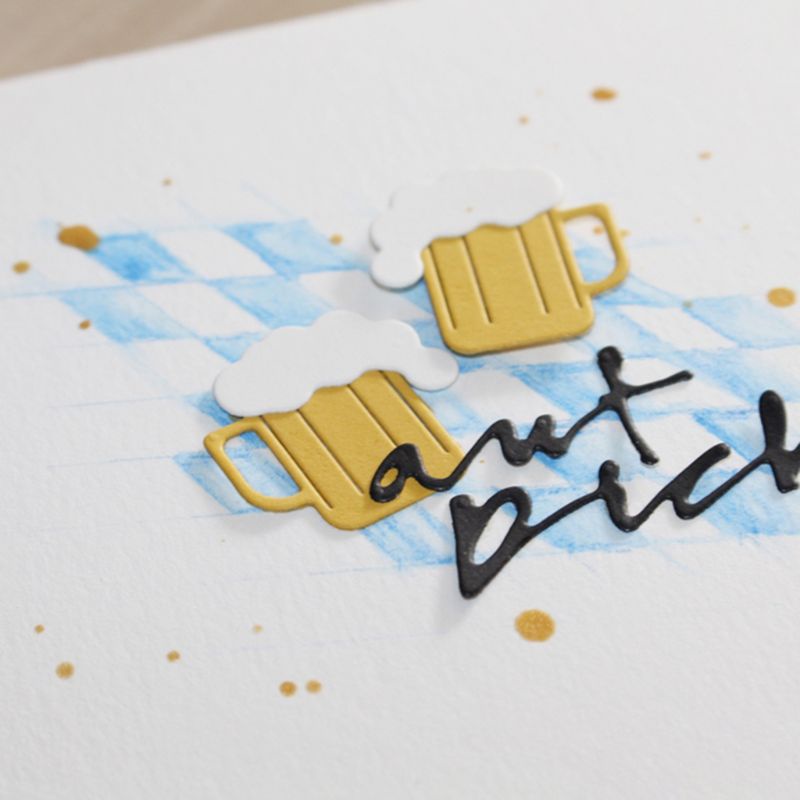 Khuôn Cắt Giấy Làm Từ Kim Loại Hình Ly Bia Trang Trí Scrapbook
