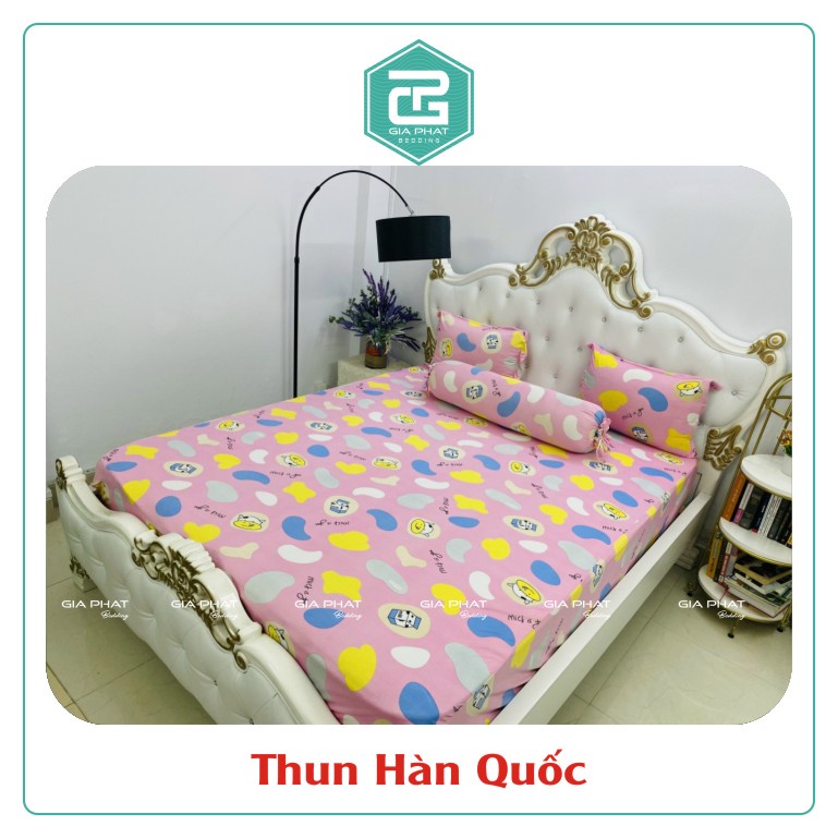 Bộ ga gối Thun Lạnh Hàn Quốc { 4 Món } họa tiết Bò Sữa ( 1 ga bọc + 2 vỏ gối nằm + 1 vỏ gối ôm )