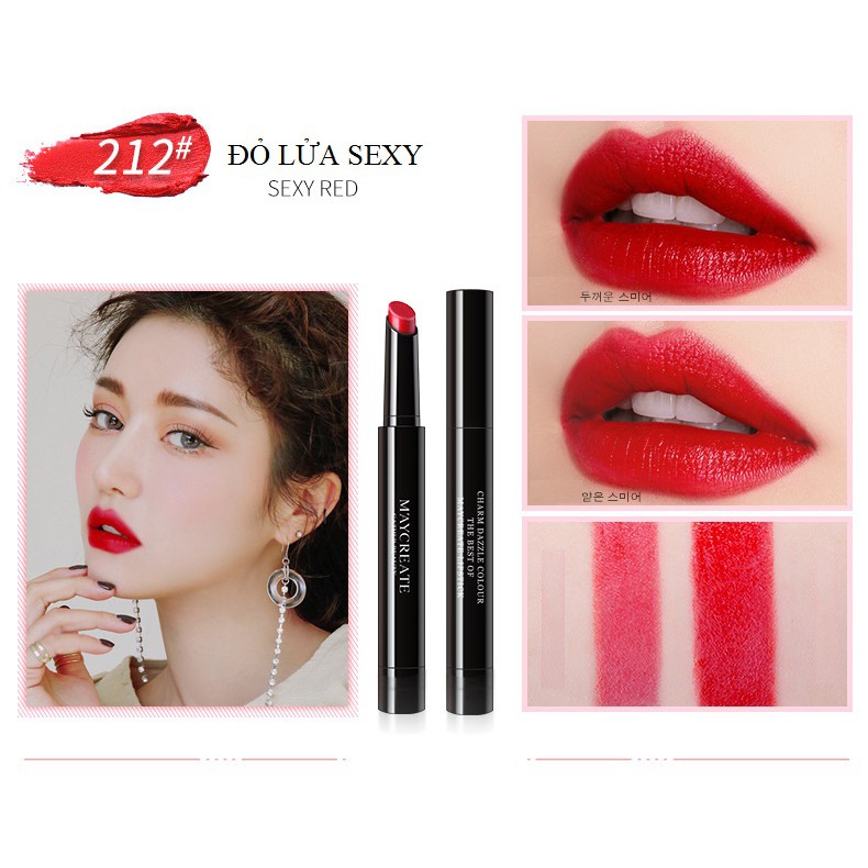 Son sáp lì có dưỡng vỏ đen dạng bút Maycreate-W18-D12T2 | BigBuy360 - bigbuy360.vn