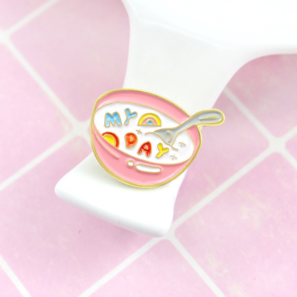 YOML✔Cute Enamel Rnglish Letter My Day Badge Collar Lapel Brooch Pin Jewelry Decor