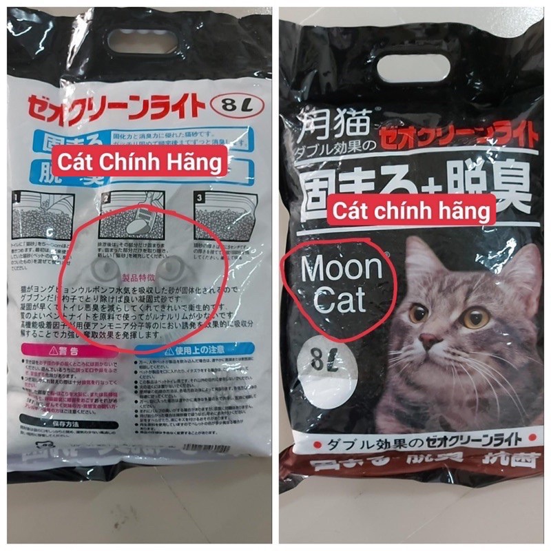 Cát nhật đen MOON CAT chính hãng - bao bì mới túi 9L  - đủ các mùi