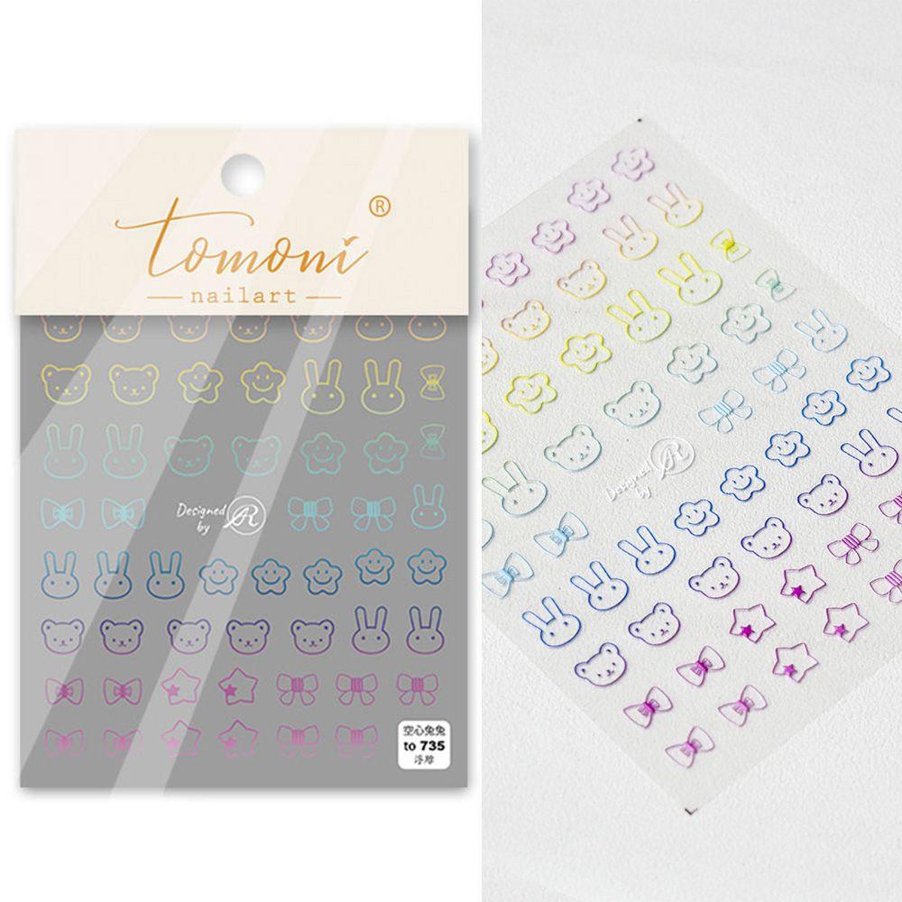 MOCHO Miếng Dán Trang Trí Móng Tay 5D DIY Hình Thỏ Xinh Xắn