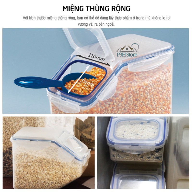 Thùng đựng gạo Lock&amp;Lock 5 lít Kitchen&amp;Caddy HPL700