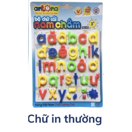 Bộ vỉ Chữ cái in thường nam châm cho bé