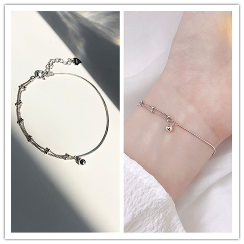 Vòng tay hợp kim hai lớp xinh xắn dành cho nữ