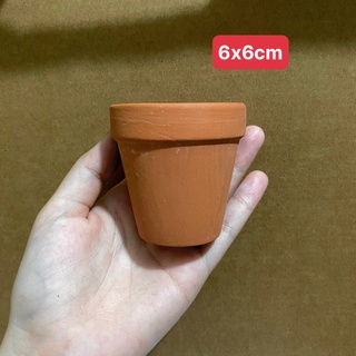 Chậu đất nung 6x6cm - trồng sen đá, xương rồng mini / chậu nâu đất