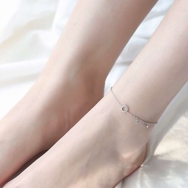 [HOT 2020] Lắc chân bạc hình tròn xinh xắn