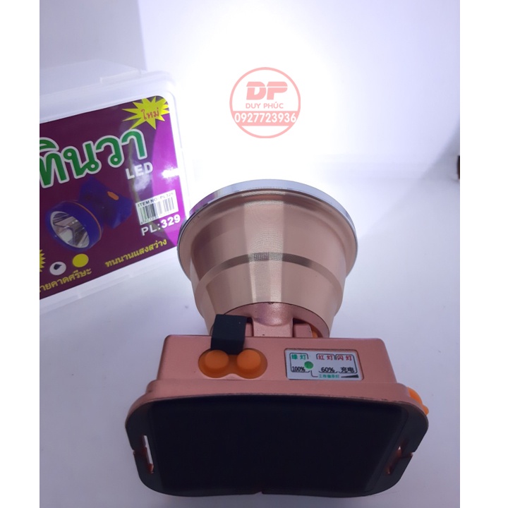 Đèn đội đầu pin sạc led siêu sáng 200W siêu sáng PL 329  - chống nước - pin sạc dung lượng cao - hiển thị pin