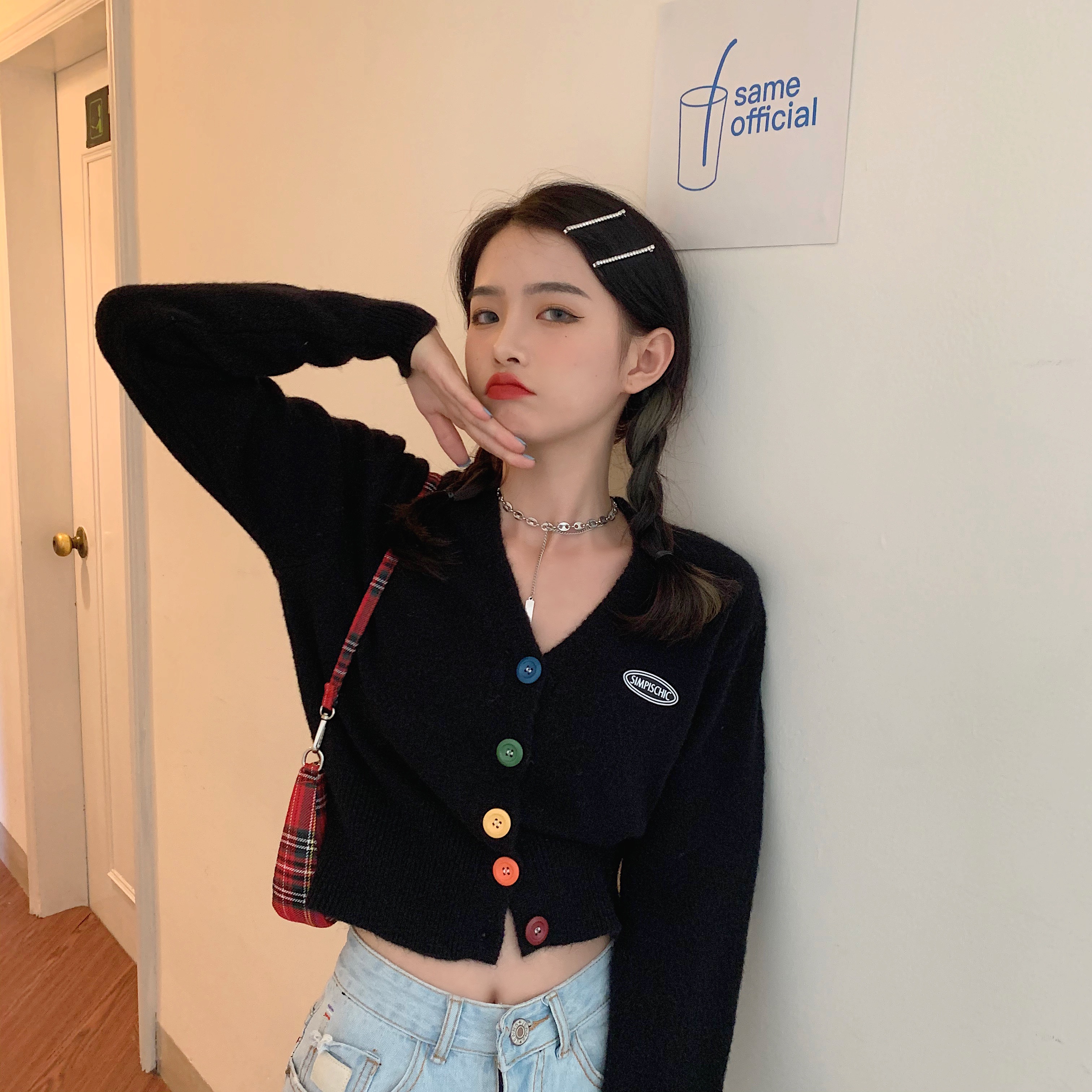 Áo Khoác Cardigan Dệt Kim Cổ Tim Xinh Xắn Thời Trang Cho Nữ | BigBuy360 - bigbuy360.vn