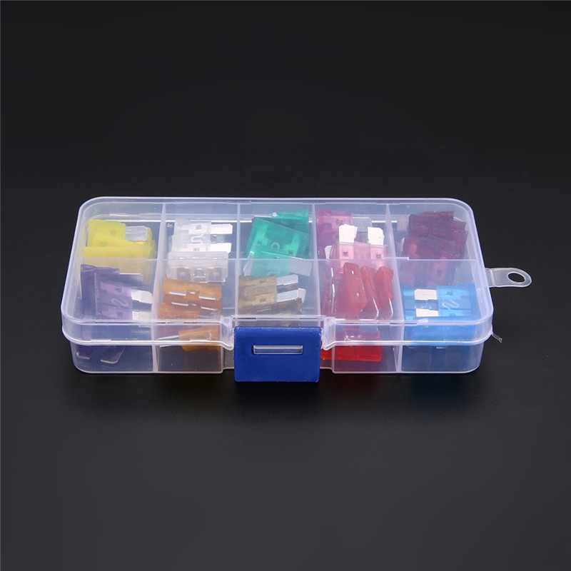 Set 50 Cầu Chì 32V 3A-40A + Phân Loại Chuyên Dụng Cho Xe Hơi / Xe Tải / Mô Tô