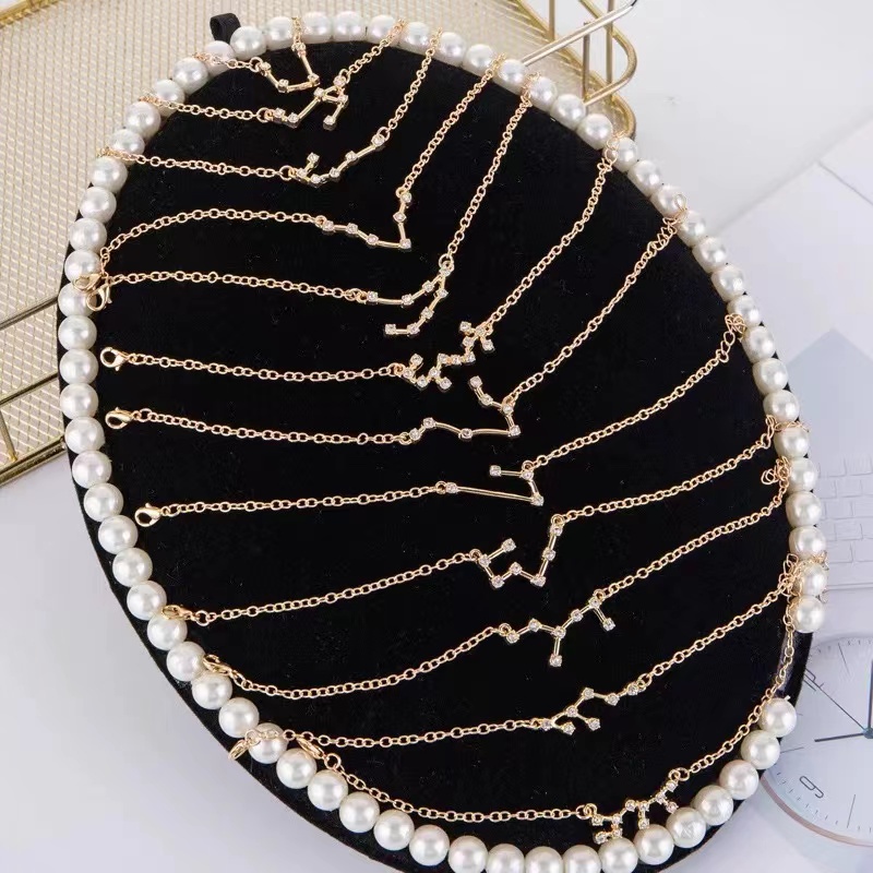 Vòng Tay Chuỗi Hạt Kim Cương Hình 12 Cung Hoàng Đạo Chất Lượng Cao libra cancer Aquaman