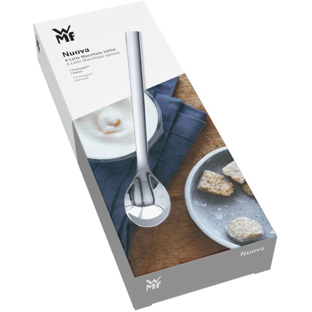 Set thìa dài uống cà phê Latte, nước chanh cam, cocktail WMF Nouva 19cm