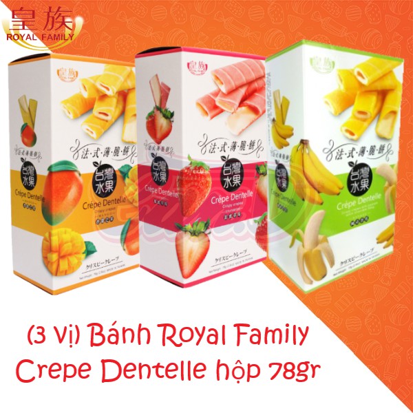 (3 vị) Bánh Royal Family Crepe Dentelle hộp 78gr