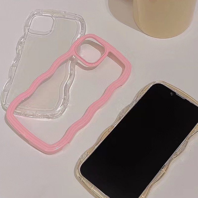 Ốp Điện Thoại Viền Gợn Sóng Màu Kẹo Ngọt Sang Trọng Cho iPhone 14 Pro Max 13 Pro Max 12 Pro Max iPhone 11 Pro Max