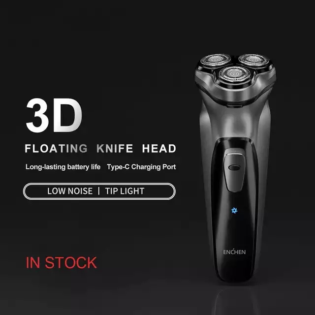 Máy cạo râu 3D Xiao mi Enchen BlackStone chạy bằng điện có thể sạc lại cổng cắm USB tiện dụng dành cho nam