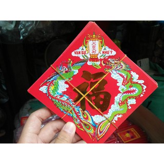 Tờ Giấy Đỏ Dán Dưa Bưởi Bánh Chưng Tét Chậu Kiểng