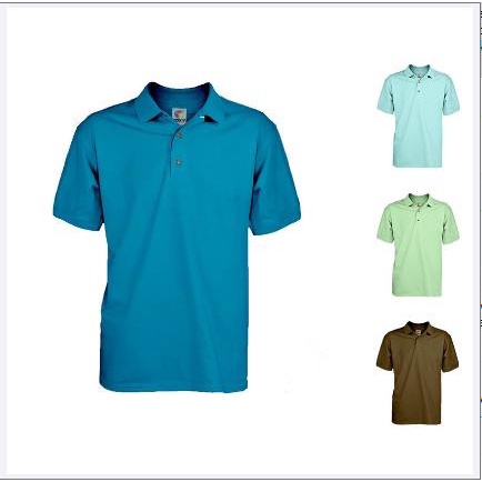 Áo Thun Polo Unisex Sợi Nhỏ Màu Nâu / Bạc Hà / Xanh Dương Đậm