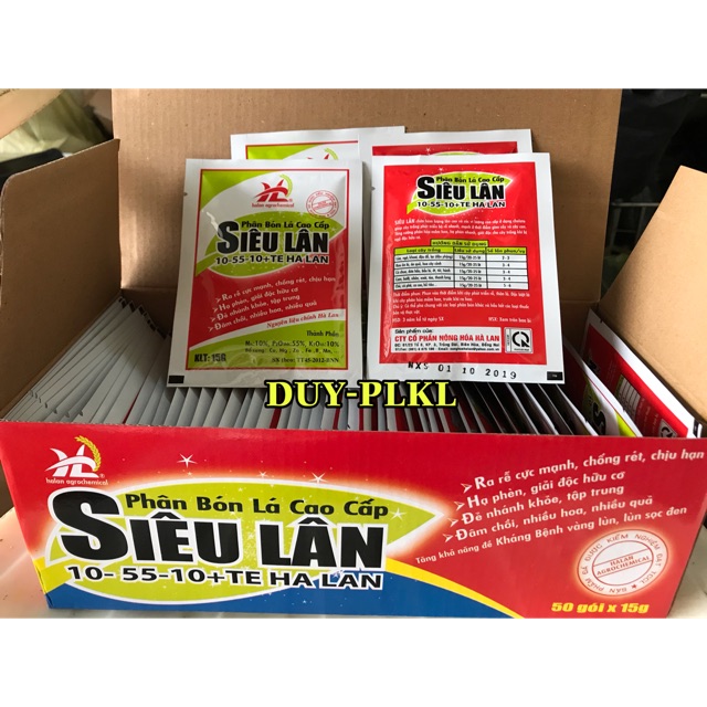 10 gói siêu lân - phân bón lá Cao Cấp 10-55-10+Te gói 15gr.