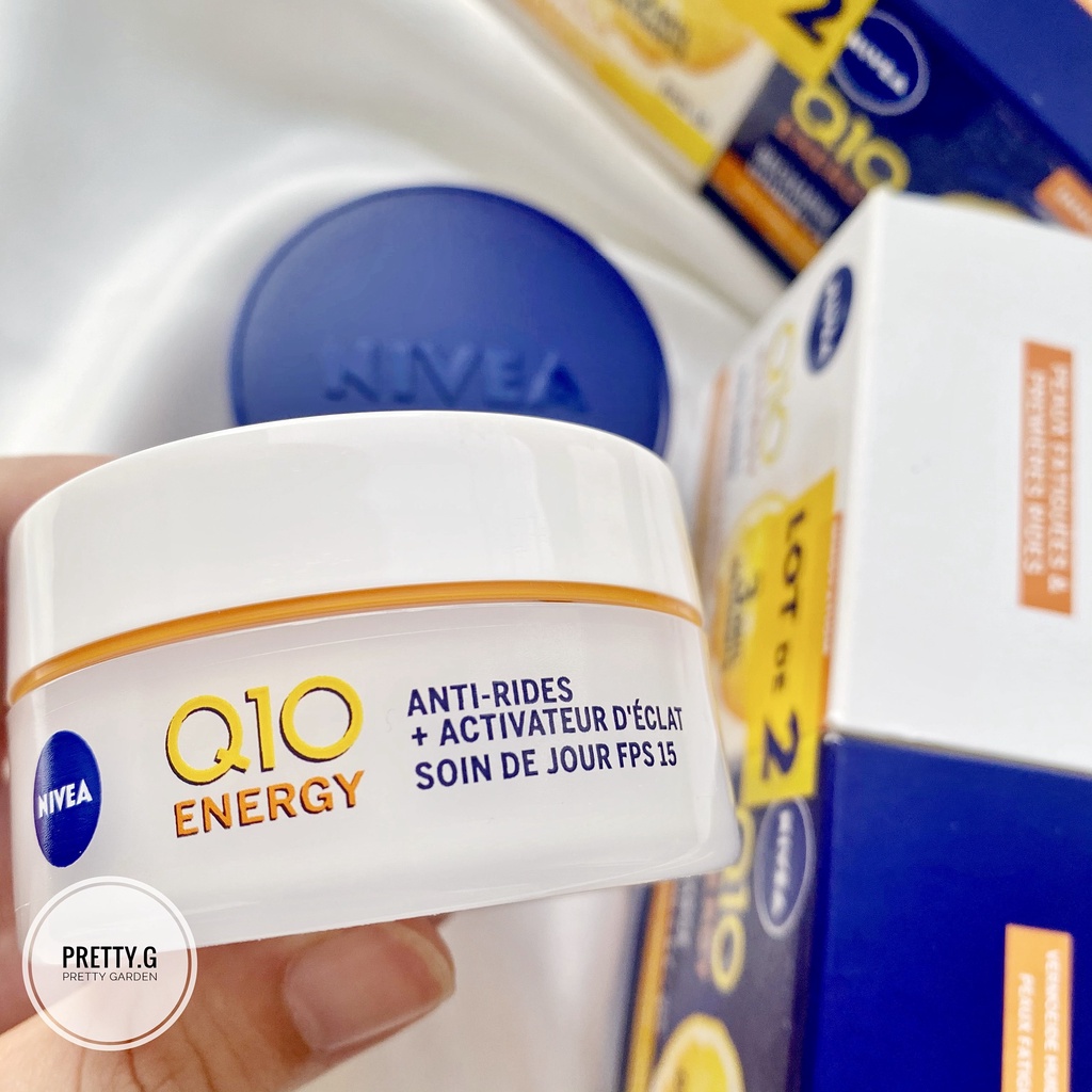Cặp Kem Nivea Q10 Power dưỡng da Ngày và Đêm , Dưỡng da chuyên sâu, chống lão hoá, dưỡng trắng da