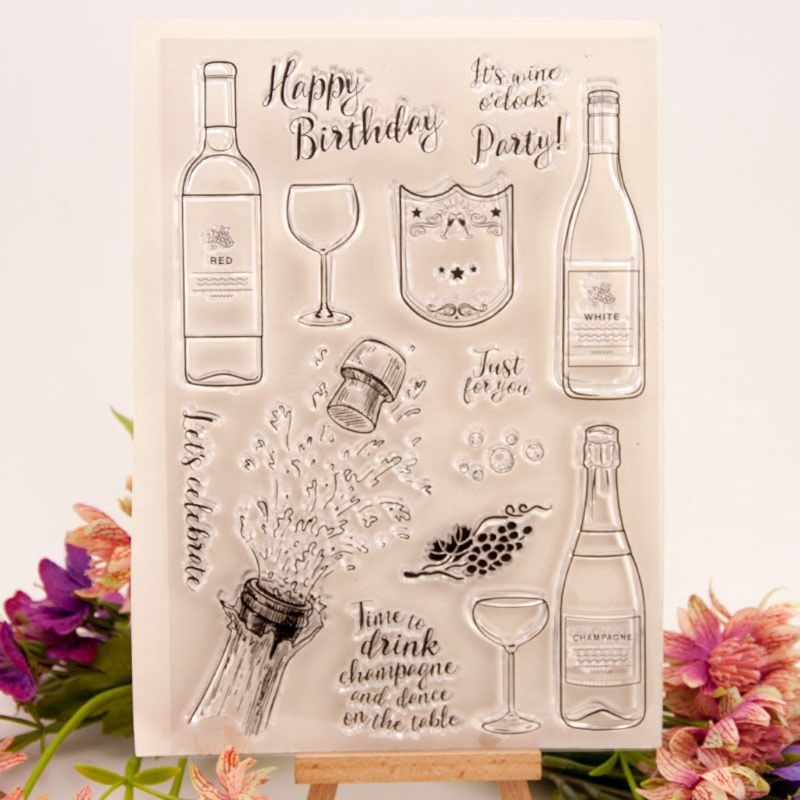 2J` Happy Birthday Celebrate Silicone Clear Seal Stamp DIY Scrapbooking  Decorative Art Handmade