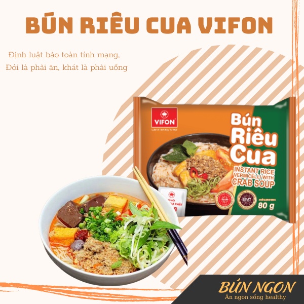 Bún Riêu Cua Ăn Liền Vifon, Có Gói Riêu Cua Thật Gói 80g