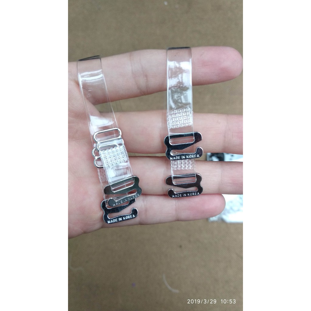 2 đôi dây áo lót trong suốt sợi dẹt, sợi bún