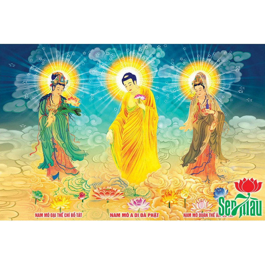 Tranh đính full đá 5D tam thế phật cực đẹp