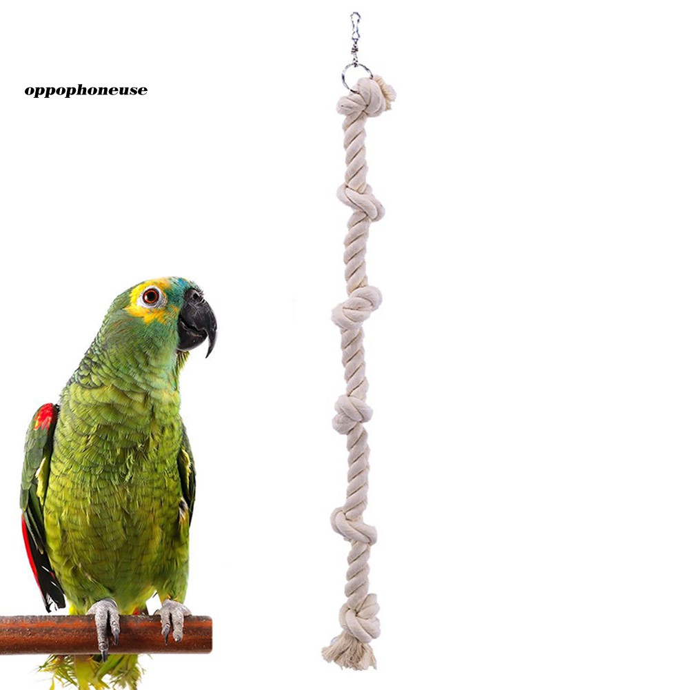 Đồ Chơi Dây Thừng Cotton Thắt Nút Treo Lồng Chim Vẹt