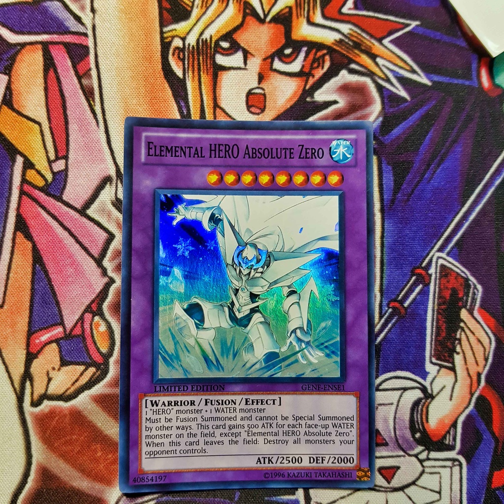 Thẻ bài Yugioh chính hãng | Elemental HERO Absolute Zero | GENF Super Rare.