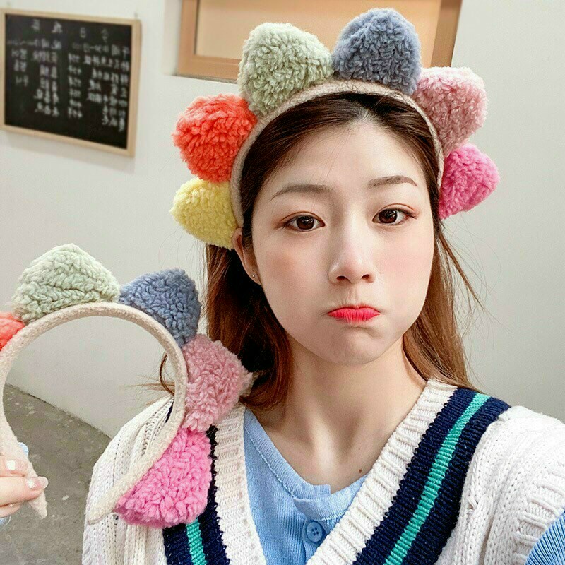 Băng đô cài tóc trang điểm hình mặt trời cute cho nữ